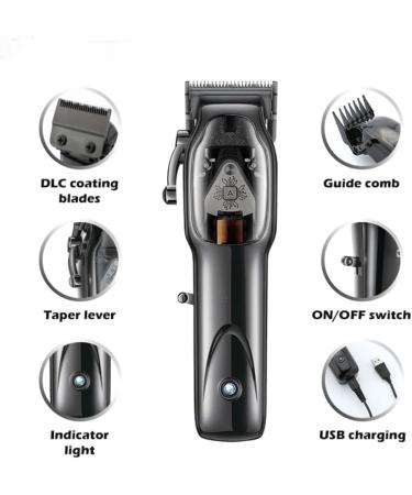 Professional Hair Clippers for Men - DLC Blade 9000RPM Trimmer with 10PC Comb Set - International Shipping Available - Buy Online on GoSupps.com