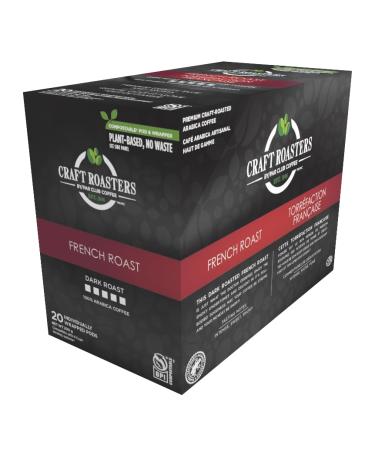 Club Coffee Craft Roasters French Roast - Dark Roast Single Serve Coffee K-Cup Pods Compostable Coffee Pods Keurig Brewer Compatible Rainforest Alliance Certified 120 Count (20 Count Pack of 6) French Roast - Dark Roast 120 count (Pack of 1)