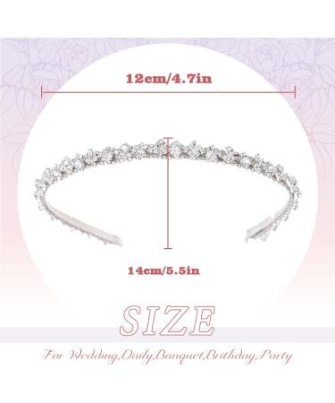 Flayem Wedding Rhinestone Headband Bridal Crystal Headband Glitter Narrow Hair Band Hoop Wedding Hair Accessories for Women and Girls (White) - Buy Online on GoSupps.com