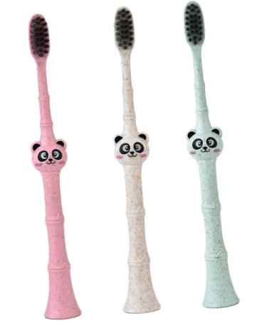 Beaupretty 3-Stick Easy to Hold Children's Toothbrush - Eco-Friendly Panda Design Perfect for Kids' Dental Care - Buy Online on GoSupps.com