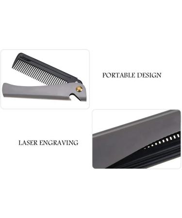 Folding Stainless Steel Beard Comb with Round Teeth - Pocket Size for Household, Barber & Salon Use (2#) - Buy Online on GoSupps.com