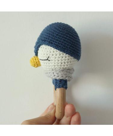 Buy Yuanshenortey Baby Wooden Teether Ring & Crochet Rattle | Safe Infant Chewing & Teething Toy - Shop Worldwide - Buy Online on GoSupps.com