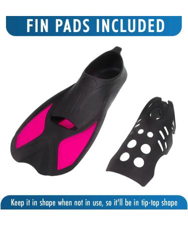 Comfecto Swimming Fins - X-Small Short Floating Training Fins for Kids and Adults in Rose Red - Ideal for Swimming, Diving, Snorkeling & Watersports - Buy Online on GoSupps.com