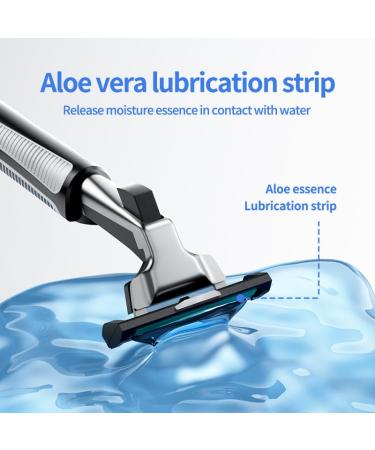 2-Blade Razor for Men - Dual Lubrication & Precision Trimmer 6 Cartridges Included | Premium Shaving Set in Black - Buy Online on GoSupps.com