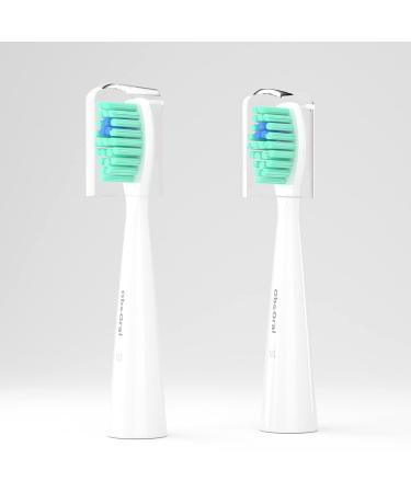ObeOral OB1-4 Replacement Toothbrush Heads with Hygienic Cap Cover Electric Tooth Brush Heads Refill White 2 Pack
