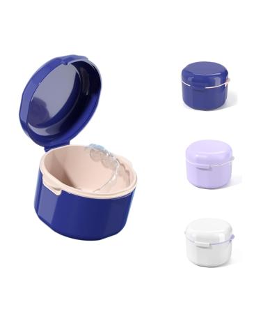 Carry Cover Double Hollow Drain Invisible Braces Storage Box Orthodontic Retainer Cleaning Box Denture Box (WHITE)