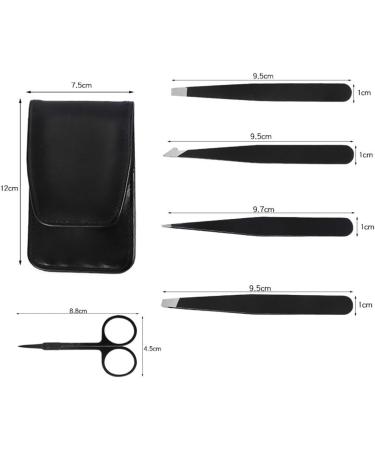 Buy Yolistar 5-Piece Stainless Steel Eyebrow Grooming Kit | Precision Tweezers Scissors & Leather Bag | Perfect for Hair Removal for Men & Women - Buy Online on GoSupps.com