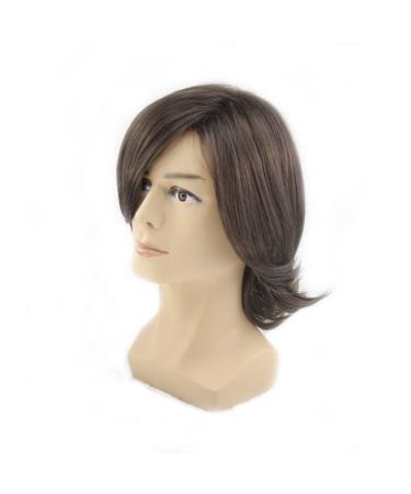 Clocolor Men's Short Curly Wavy Wig - Natural Synthetic Heat-Resistant Dark Brown Cosplay & Everyday Use - Buy Online on GoSupps.com