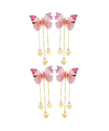 minkissy 2 Pairs tassel long tassels dense decorate girl hair clips jeweled hair clips barrettes for thick hair Accessories hairpin aesthetic hair accessories walk jewelry clip child Hanfu