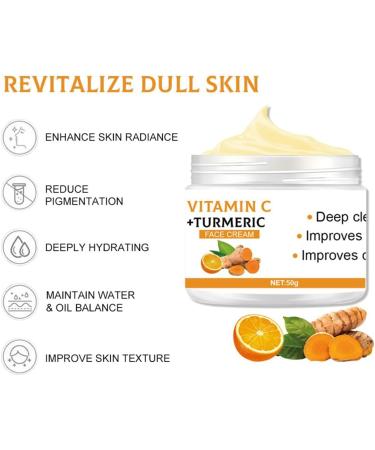 Cr me visage la vitamine C au curcuma cr me anti- ge pour une peau radieuse limination des taches pigmentaires soin naturel de la peau au curcuma hydratante lisse les ridules raffermit la - Buy Online on GoSupps.com