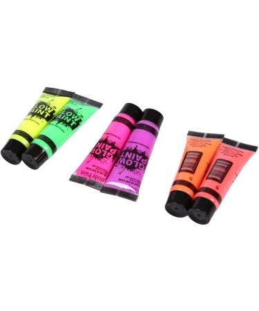  Karlak 24 Tubes 10ml/0.34oz Art Body Paint Glow in Light Face & Body Paint with 6 Colours Glow Blacklight Neon Fluorescent for Party Clubbing Festival Halloween Makeup - Buy Online on GoSupps.com