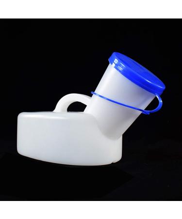 Male Urinal Bottle 800ml Long Neck with Secure Cap Measuring Scale and Easy Grip Handle for Travel Toilet Happy - Buy Online on GoSupps.com