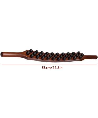 Massage Wood Stick - 3 Rows 31 Pearl Points - Ultimate Body Muscle Tension Relief Tool - Buy Online on GoSupps.com
