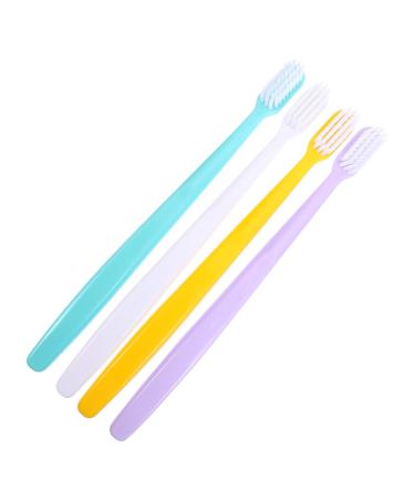 Healvian 4pcs Toothbrushes Soft Nano Toothbrush Mother of Pearl Toothbrush Bag Lip Gloss
