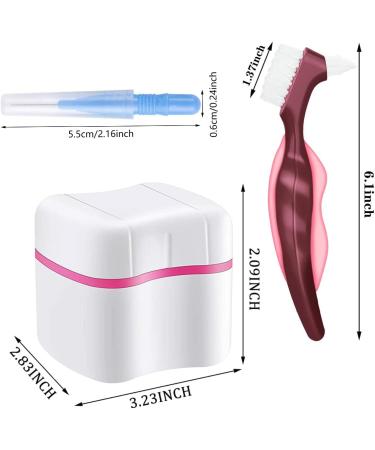 2 dentures case denture box 4 piece denture brush set denture container denture care set prosthesis tooth dental false teeth storage box denture case with denture cleaning brush - Buy Online on GoSupps.com