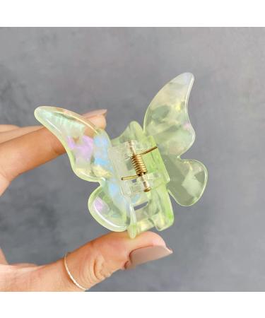Butterfly hair clips hair clips glitter mussel marble marble leopard hair catcher jaw clamp hair jaw clips hair styling accessories hair jewelry for women girls green #2
