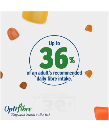 OptiFibre Peach Flavour Prebiotic Gummies | 60 Vegan Gummies | 2 Months Supply | Adults & Kids 4+ | Fiber Supplement - Buy Online on GoSupps.com