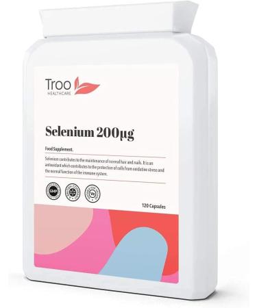 Selenium 200g 120 Capsules - Immune Support & Thyroid Function - Antioxidant Supplement for Hair, Nails - Buy Online on GoSupps.com
