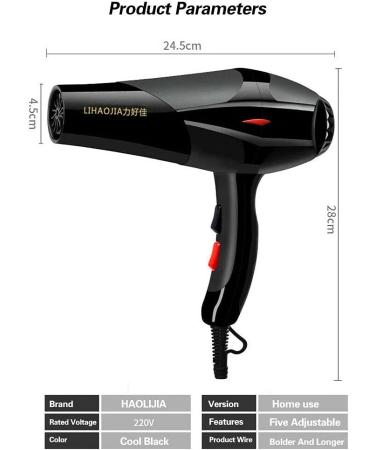 Professional Hair Dryer Strong Power Barber Salon Styling Tools Hot/Cold Air Blow Dryer for Salons and Household - Buy Online on GoSupps.com