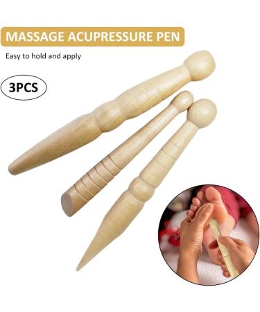 3-Piece Massage Wood & Acupressure Pen Set - Trigger Point Relief for Shoulder Back & Legs - Relaxation & Pain Relief Solutions - Buy Online on GoSupps.com