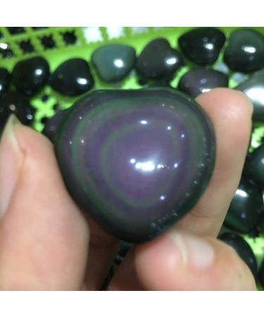 Natural Beautiful Natural Small Rainbow Obsidian Heart Crystals Stones and Minerals Rainbow Obsidian Heart for Home Decoration ningxiao - Buy Online on GoSupps.com