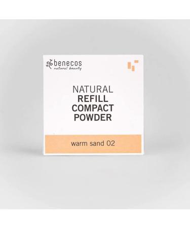 Benecos Organic Cosmetics - Compact Powder Refill - Talcum Free - Vegan - Warm Sand 02 - Buy Online on GoSupps.com