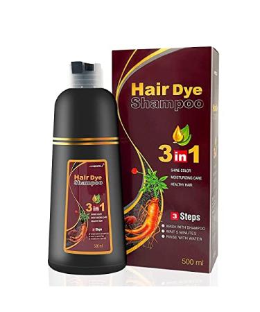 AUTUMEGE Dark Brown Hair Dye Shampoo Instant Hair Color Shampoo for Gray Hair - Easy Hair Dye Shampoo 3 in 1-100% Grey Coverage - Herbal Coloring in Minutes for Women & Men