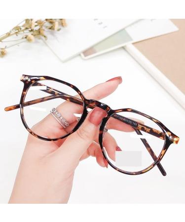 Parwana retro oval reading glasses anti blue light computer reader flat light mirror anti uv presbyopia glasses for women (color: c6 size: +200) +200 C6