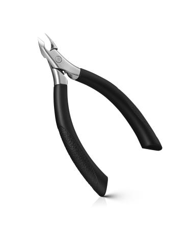 FERYES 1/2 Jaw Cuticle Cutter - Your Ultimate Anti-Slip Cuticle Trimmer for Perfect Nails Half Jaw Cuticle Clipper Blcak
