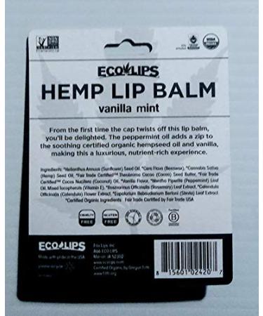 Eco Lips Hemp Lip Balm - Vanilla Mint Flavor | Natural Organic Moisturizer for Healthy Lips - Shop Internationally - Buy Online on GoSupps.com