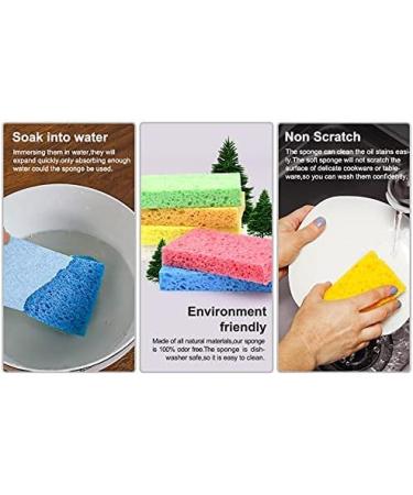 ARCLIBER Cellulose Heavy Duty Kitchen Sponges - 6 Pack, Multicolor - Scrub Tough Messes Without Scratching - Buy Online on GoSupps.com
