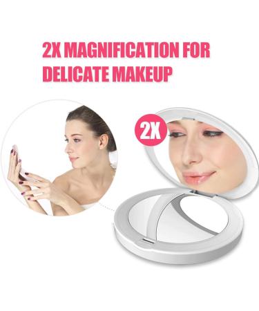 TOUCHBeauty Rechargeable Makeup Mirror with Light | 1x/2x Magnification | Compact & Ultrathin for Travel - Buy Online on GoSupps.com