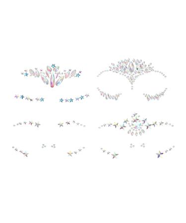 4 Sheets Face Stickers Rhinestones Makeup Stickers Nail Stickers for Nail Art Diamond Facial Sticker Nail Art Stickers Face Gems Facial Decors Stickers Face Jewels Eye Gems Acrylic Mikinona