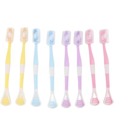 Buy Tongue Scraper Toothbrush 8 Pack - Flexible Long Handle 2-in-1 Design Prevents Vomiting - International Shipping Available - Buy Online on GoSupps.com