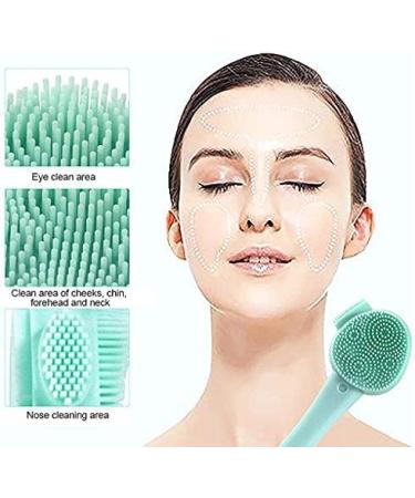 Silicone Facial Cleansing Brush - All-in-One Makeup Cleanser & Exfoliator for Cleansing, Mask Application, and Makeup Removal (Aqua) - Buy Online on GoSupps.com