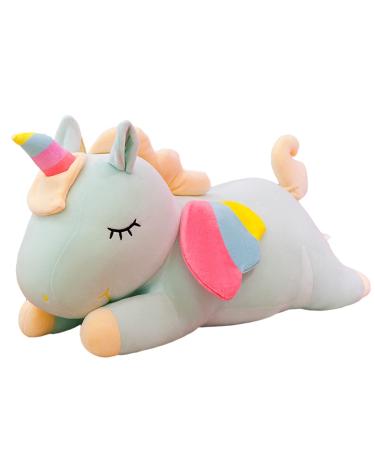 Kekeso Stuffed Unicorn Animal Plush Toys Soft Cuddle Pillow Doll Cartoon Unicorn Plush Gifts for Boys Girls (Green 35cm/13.77inch) 35cm/13.77inch Green