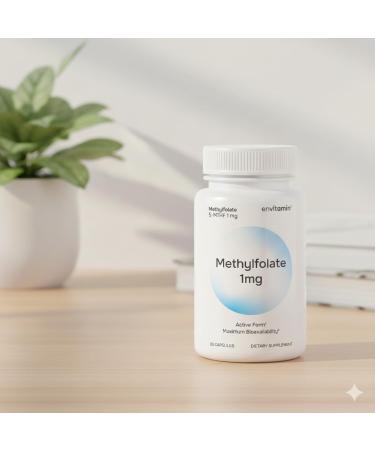 envitamin 5-MTHF - Methylfolate (Active B9 Folate) Supplement - 30 Capsules - 5-MTHF 1mg - Buy Online on GoSupps.com