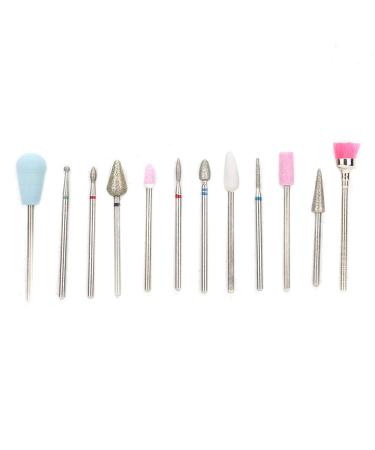 12pcs Ceramic Nail Drill Bit Set - Electric File Grinding Heads in Pink Box | Perfect for Manicure & Pedicure - Buy Online on GoSupps.com