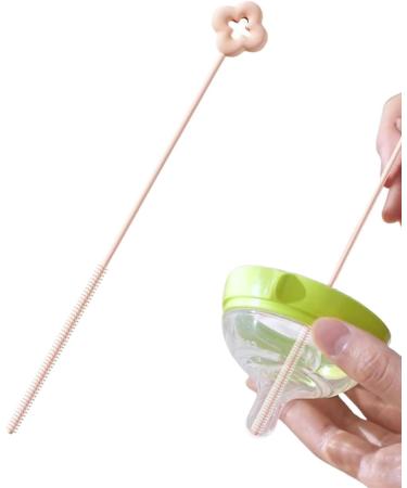 Straw Cleaner Brush - Baby Bottle Cleaner | Bottle Brushes for Cleaning | Crevice Cleaning Brush | Cleaning Brushes for Small Spaces | Silicone Straw Cleaner Brush Long Cleaning Brush for St Pink - Buy Online on GoSupps.com