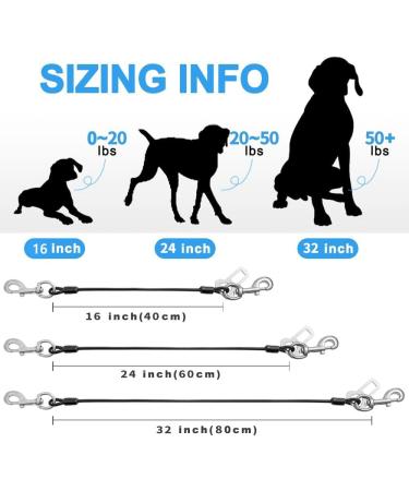 Mi Metty Strap Off Dog Car Leash - Bite-Resistant Steel Wire Strap for All Dogs - 24 Inch (60 cm) - Black - Buy Online on GoSupps.com