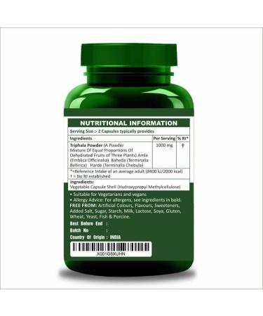 Pure & Natural Triphala 60 Veg Capsules by Herbal Magic | Authentic Amla Haritaki Bibhitaki Formula | No Fillers & Preservatives - Buy Online on GoSupps.com