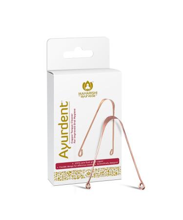 Green Velly Ayurdent Tongue Cleaner for Kids Ages 10+ and Adults - Premium Ayurvedic Copper Oral Hygiene Tongue Scraper Tool for Effective Bacteria & Plaque Removal (Pack of 1)