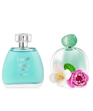 Lazell Aqua for Women Perfume | Impression by Arm. Acqua Di Gioa | Eau De Parfum 3.4 Fl Oz | Floral Flower Citrus Fragrance | European oncentrated Scent Lasts 6-9 Hours Arm. Acqua Di Gioa Impression