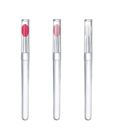 3 pieces of silicone lip brush with lid eyebrows lipstick beauty make-up brushes of professional tool applicator for applying lip gloss mask eyeshadow