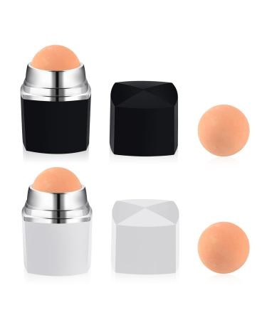 2 Pieces Oil Absorbing Face Roller Set with 2 Pieces Oil Absorbing Replacement Ball Oil Absorbing Face Roller Volcanic Oil Absorbing Roller for Facial Skin Care Tool