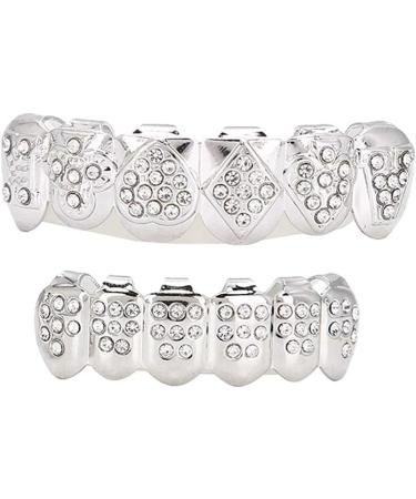 Shop Grills Smile Hip Hop Teeth Dentures - Silver Grillz Set for Halloween Party Gift & Bling Decor - Buy Online on GoSupps.com