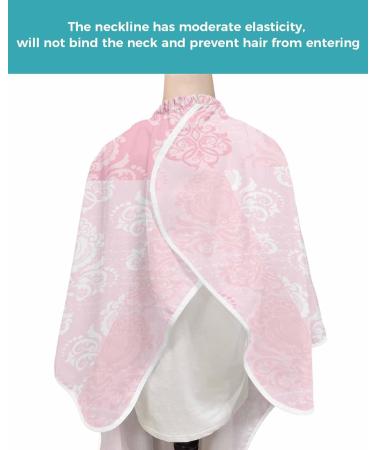 Buy Pink Damask Barber Cape - Adjustable Hair Cutting Cape for All Ages | Salon & Hairdressing Accessories 55x63 Inch - Buy Online on GoSupps.com