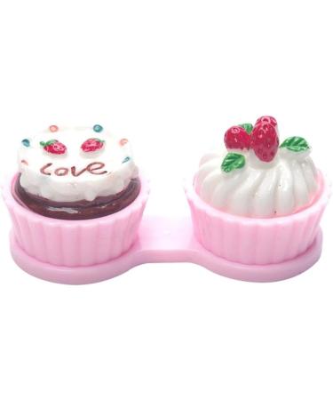 Buy Cute Cake Shape Contact Lens Case - Portable Pink Glasses Holder for Women | Lpitoy - Buy Online on GoSupps.com