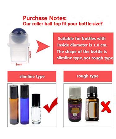 10 Natural Gemstone Roller Balls for Essential Oils - Polished Healing Crystals Compatible with 5ml & 10ml Bottles - Buy Online on GoSupps.com