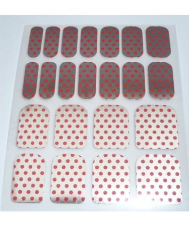 Chix Nails Polka Dot Minx Vinyl Foils Nail Wraps in Red on Silver - Trendy Style for Fingers and Toes - Buy Online on GoSupps.com